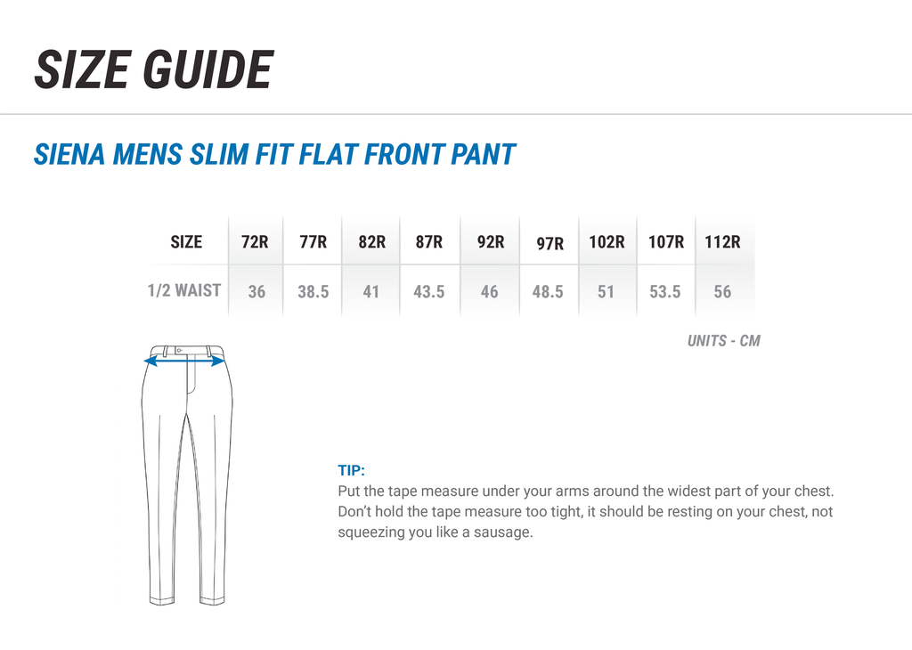 Kiwirail Siena Mens Slim Fit Flat Front Pant (Regular)
